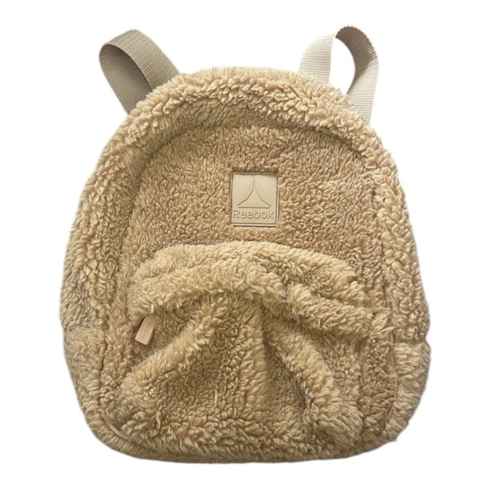 Reebok Tan Sherpa Backpack Adjustable Straps Front Pocket